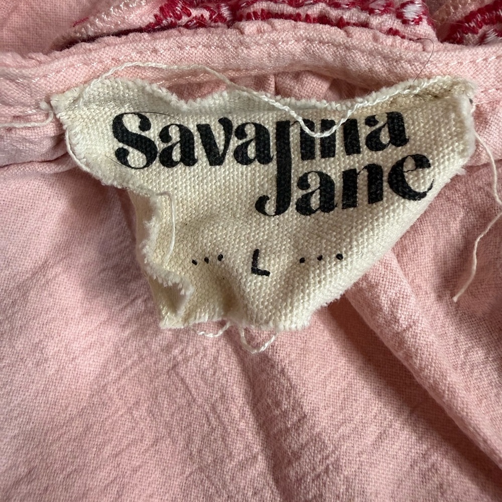 Savanna Jane Pink Embroidered Ruffle Sleeve Tank Top - Picture 6 of 7